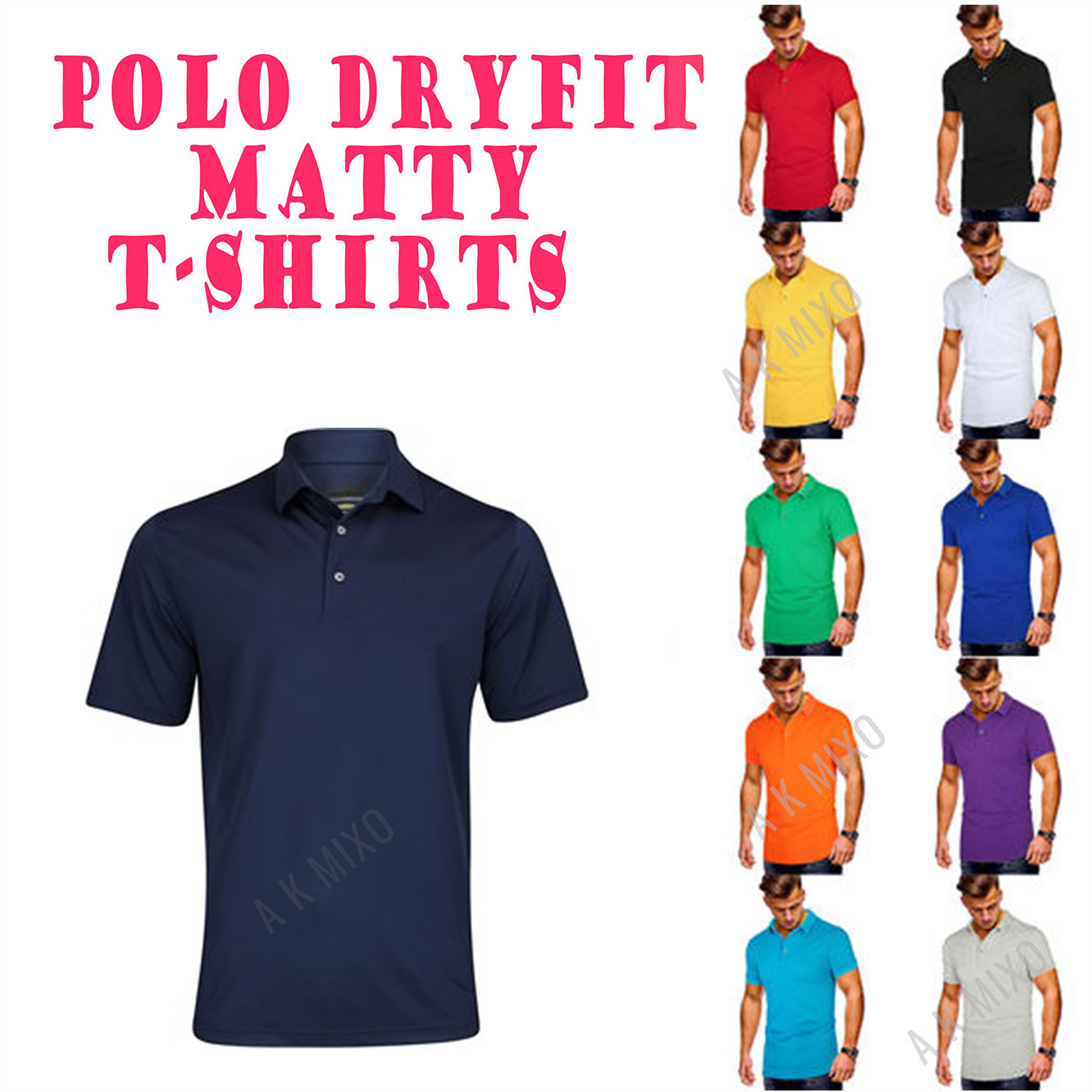 polo dryfit t shirts white red marron black grey orange skyblue navyblue green yellow royalblue