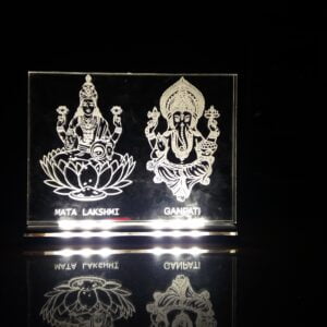 Acrylic Engraved Lakshmi Ganesh Photo Lamp