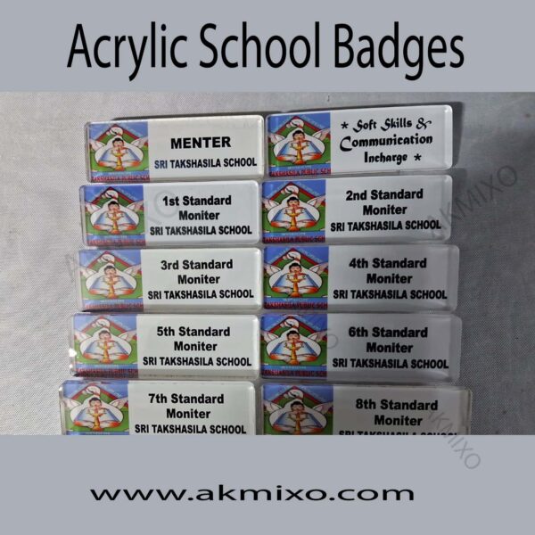 acrylic school name tag
