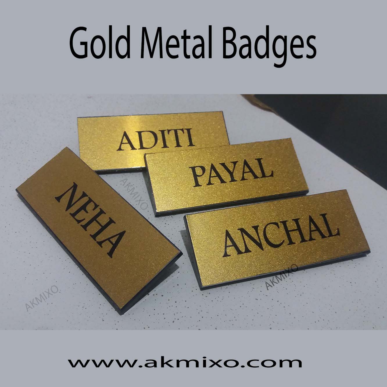 gold metal badges