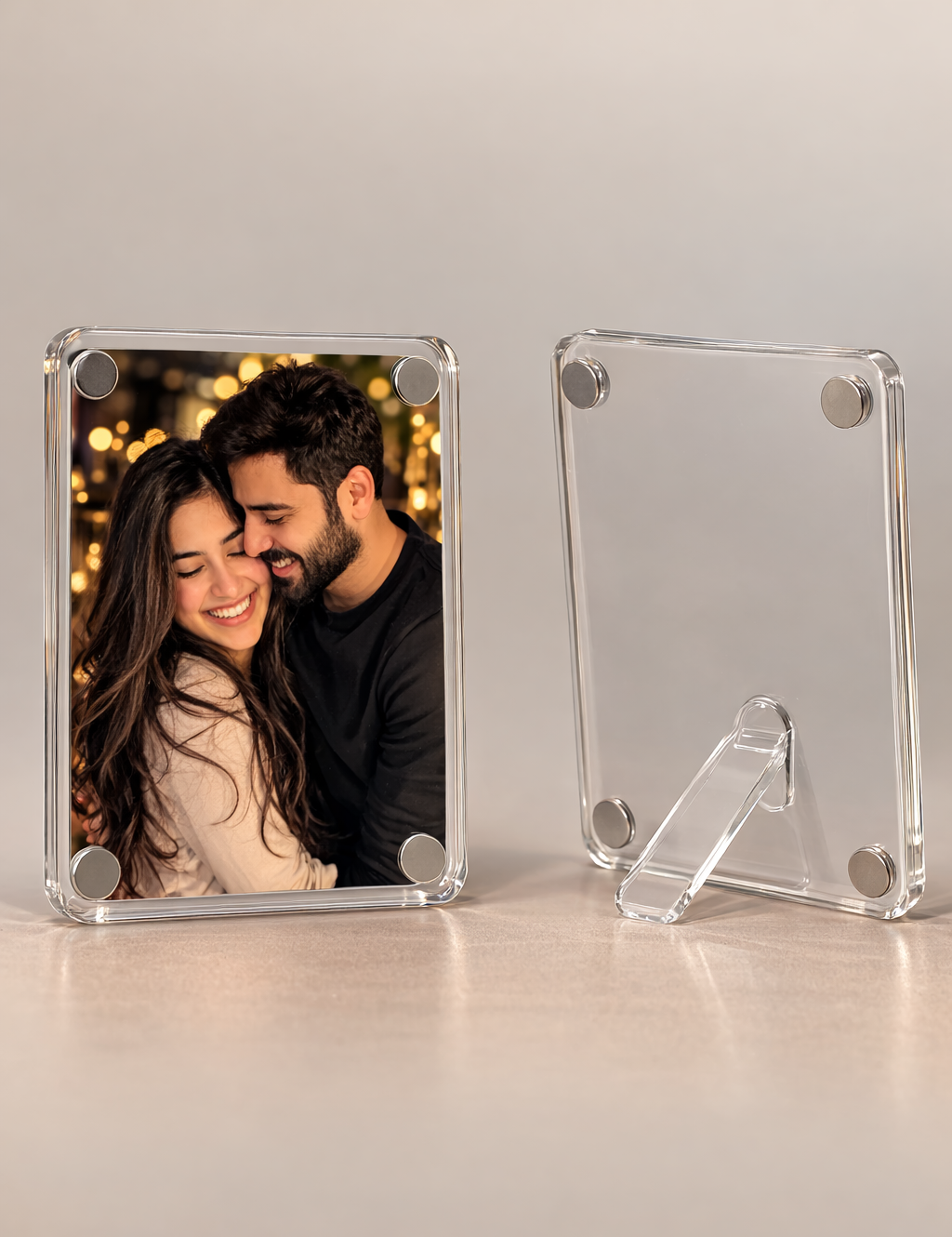 Couple in a decorative photo frame.